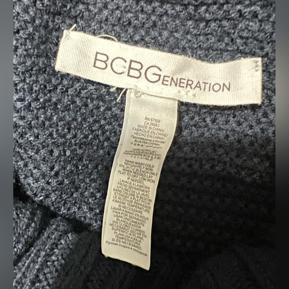 BCBGeneration Navy Knit Turtleneck Poncho - Picture 6 of 6